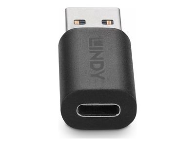 АДАПТЕР LINDY - USB-A към USB-C - USB 3.2 Type A to C adapter - Black - PN 41904