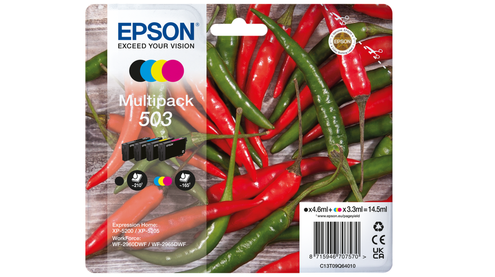 Комплект 4 глави за Epson WorkForce WF-2960/Expression Home XP-5200 Series - Ink - /503/ / C13T09Q64010 - BK/C/M/Y - Multipack - PN C13T09Q64010