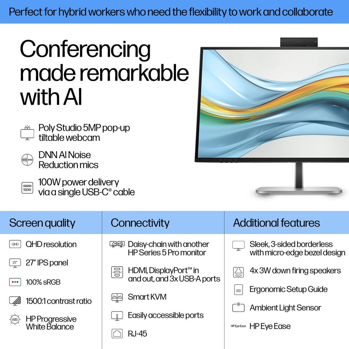 Монитор HP Monitor 9E0Y9UT, 27" / 9E0Y9UT#ABB Silver/Black - PN 9E0Y9UT#ABB