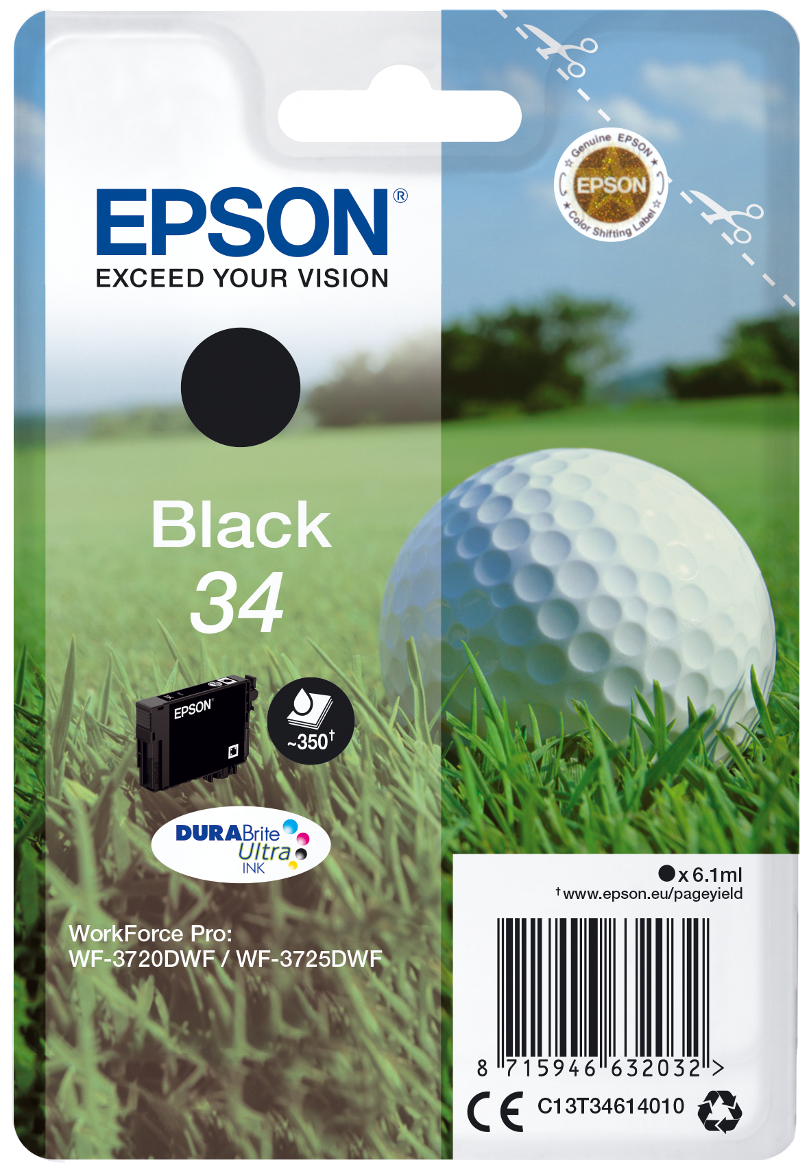 Глава за Epson WorkForce Pro WF-3700/WF-3720 Series - Ink - /34/ / C13T34614010 - Black - PN C13T34614010