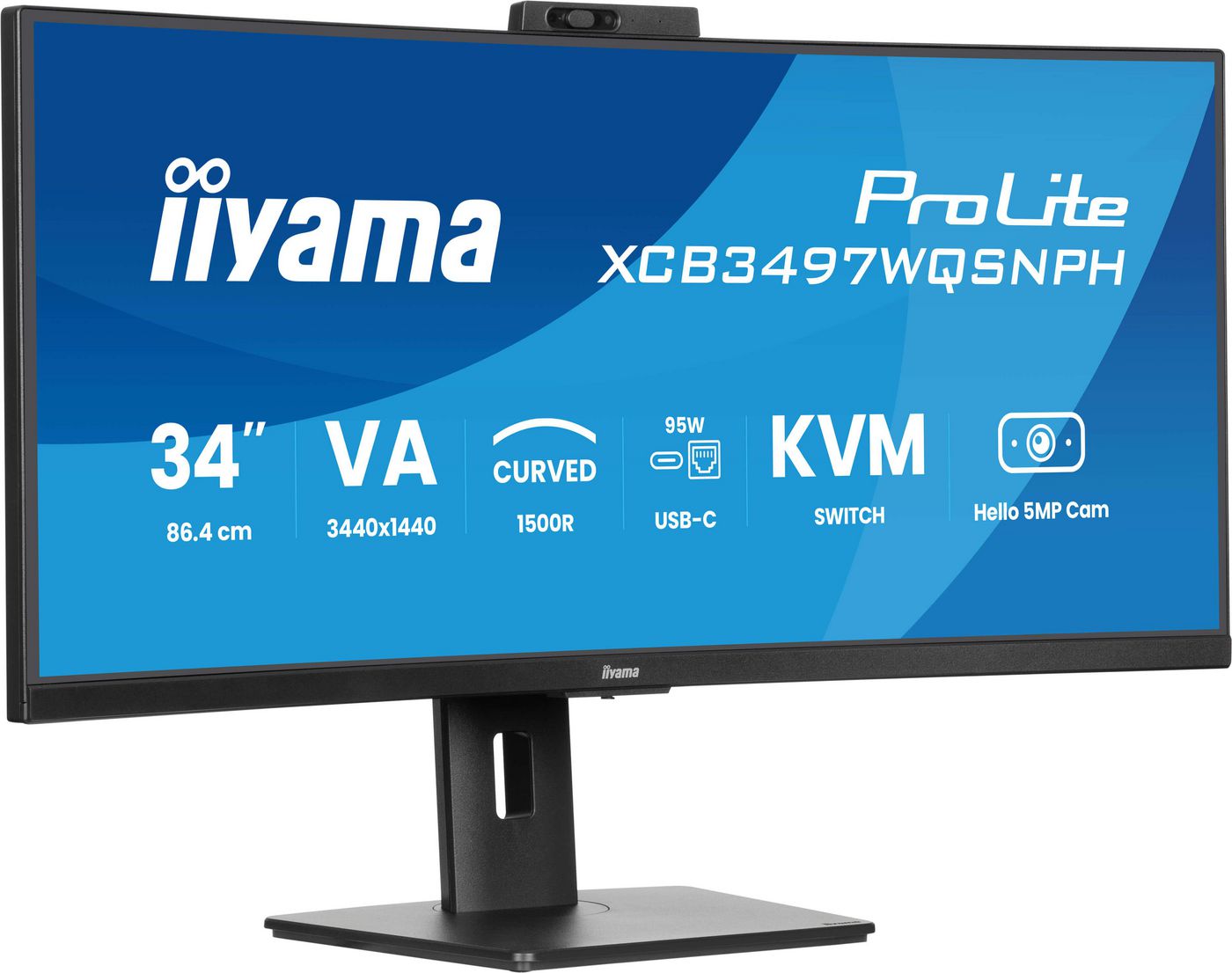 Монитор 34" извит IIYAMA Monitor Pro Lite XCB3497WQSNPH-B1 Black - PN XCB3497WQSNPH-B1