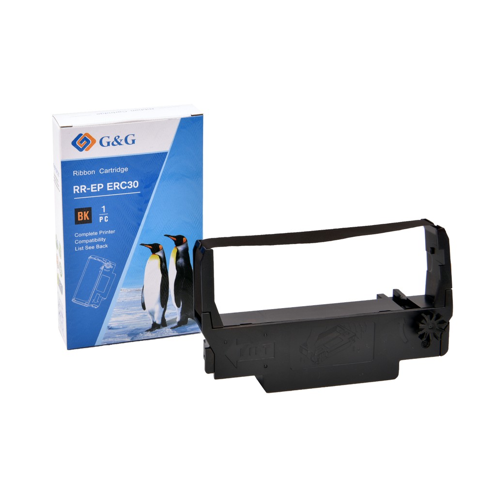 ЛЕНТА ЗА МАТРИЧЕН ПРИНТЕР EPSON ERC 38/34/30/MICROS AUTOCUT 2000/4000 - Black - ERC-30 (ERC30)/ERC-34 (ERC34)/ERC-38 (ERC38) -  5,0 m x 12,7 mm - PN RR-EP-ERC30-BK - G&G