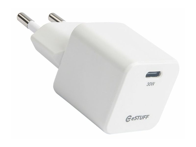 ЗАРЯДНО eSTUFF USB-C 30W - White - PN ES637027