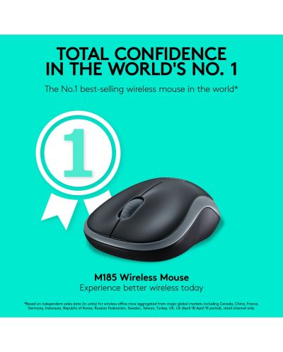 МИШКА LOGITECH M185 - Wireless / Безжична - Red - PN 910-002240