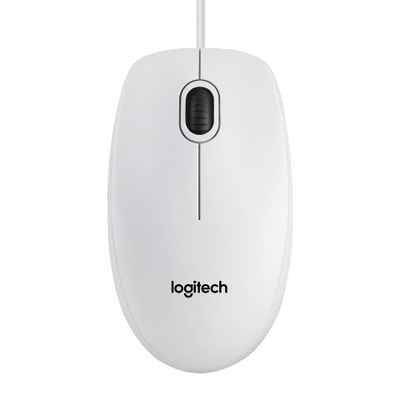 МИШКА LOGITECH B100 - Optical USB Mouse, USB Type-A - Жична - White - PN 910-003360