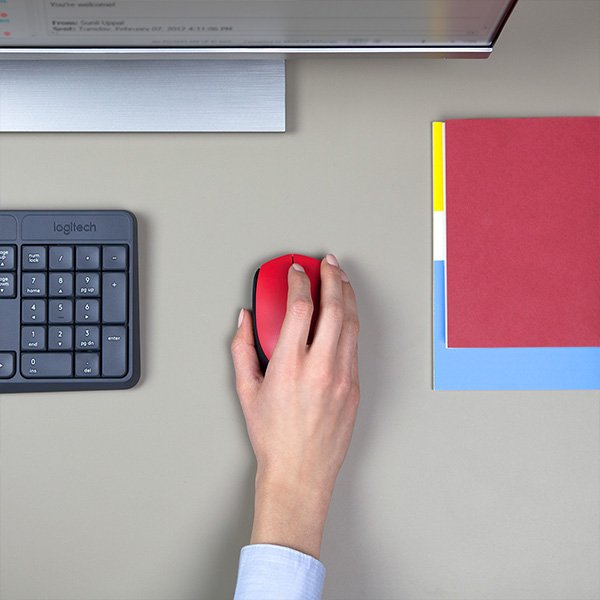 МИШКА LOGITECH M171 - Wireless / Безжична - Red Black - PN 910-004641