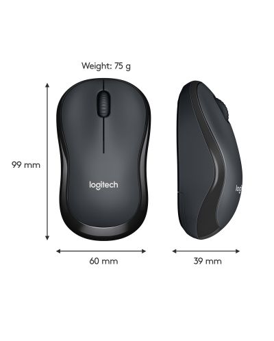 МИШКА LOGITECH M220 SILENT - USB - 2.4 GHz, Optical 1000 dpi - Wireless / Безжична - Black - PN 910-004878