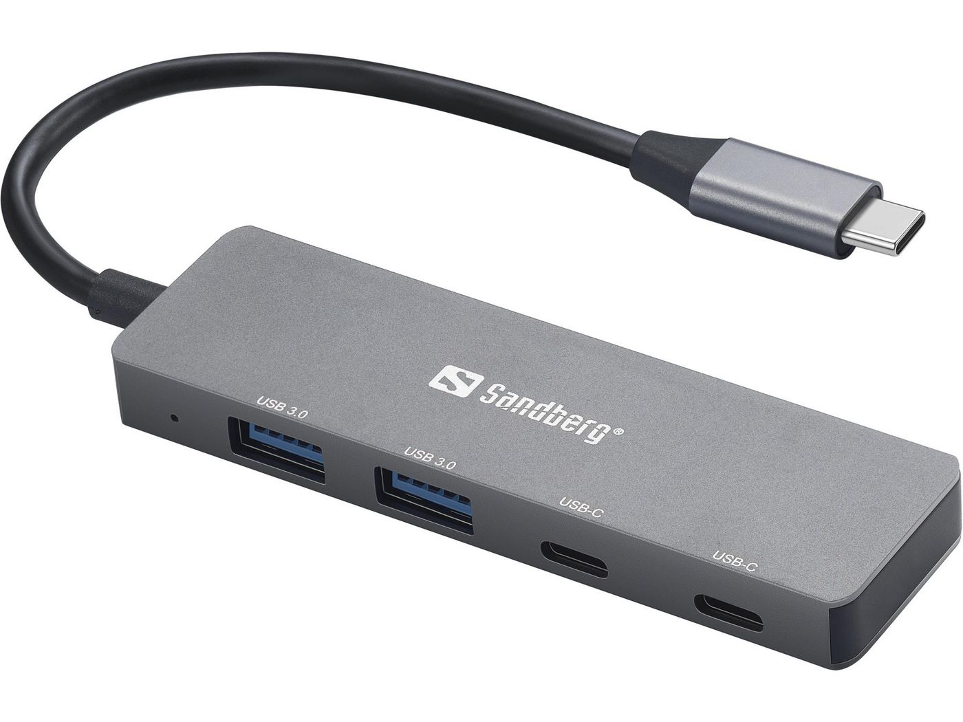 ХЪБ SANDBERG USB-C to 2xUSB-A + 2xUSB-C - Gray - PN 136-50