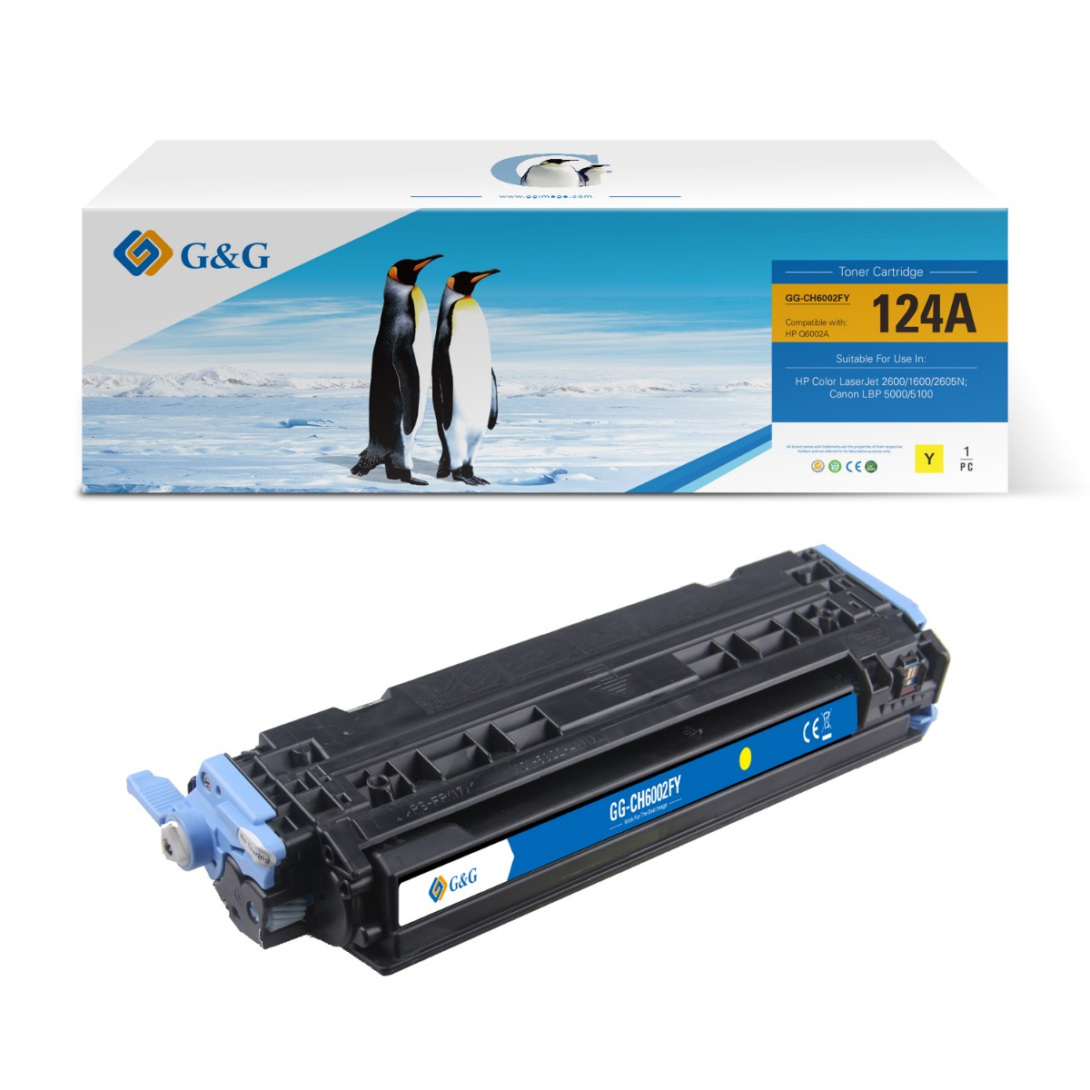 УНИВЕРСАЛНА КАСЕТА ЗА HP Color Laserjet 2600/1600/2605N/CANON LBP 5000/5100 - /124A/ - Q6002A / CRG707Y (CRG-707Y) - Yellow - PN NT-C6002FY/707FY/NT-CH6002FY - G&G