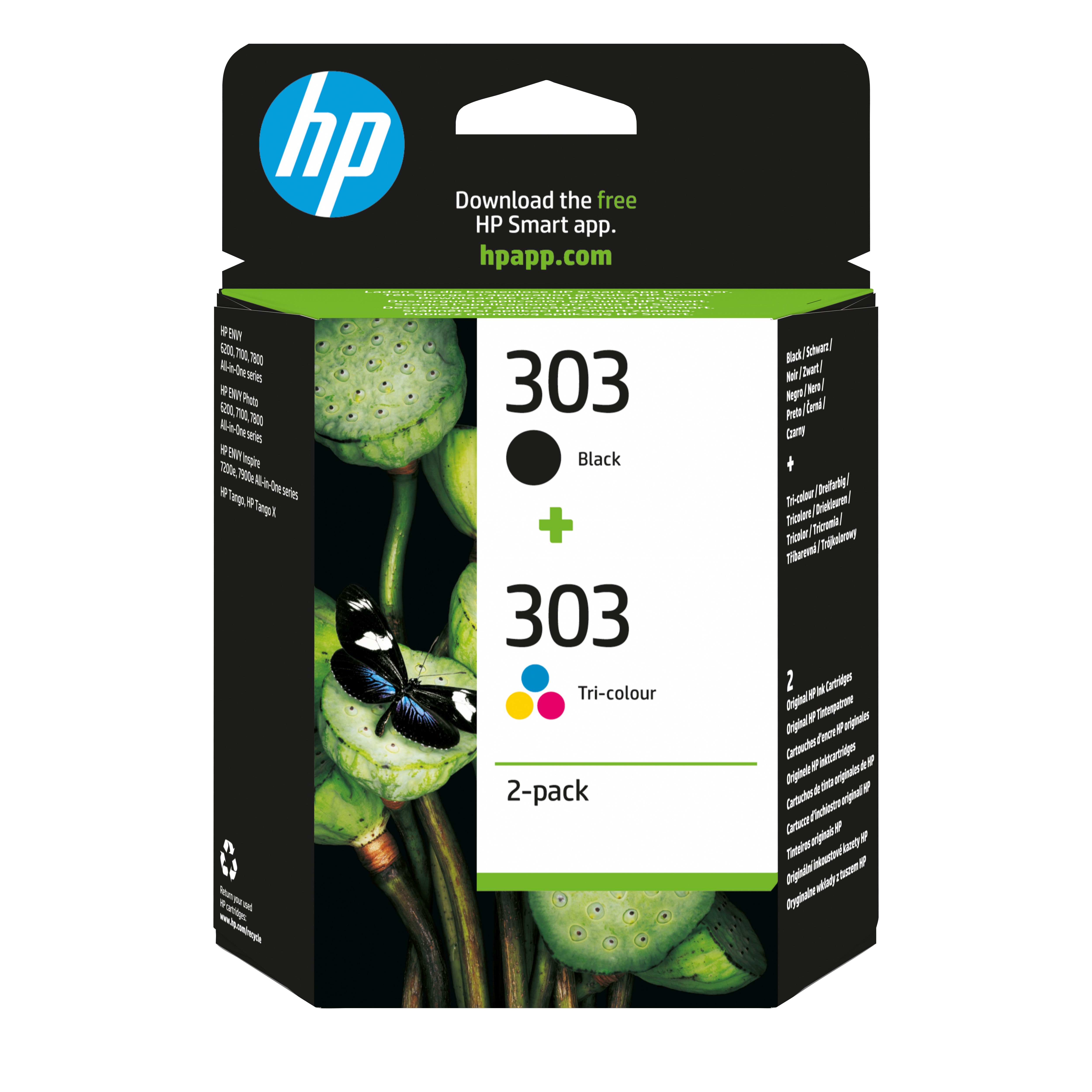 Комплект от 2 глави за HP Envy Photo 6200/7100/7800 Series/Inspire 7200/7900 Series -  Ink - /303/ / 3YM92AE - BK/C/M/Y - Multipack - PN 3YM92AE