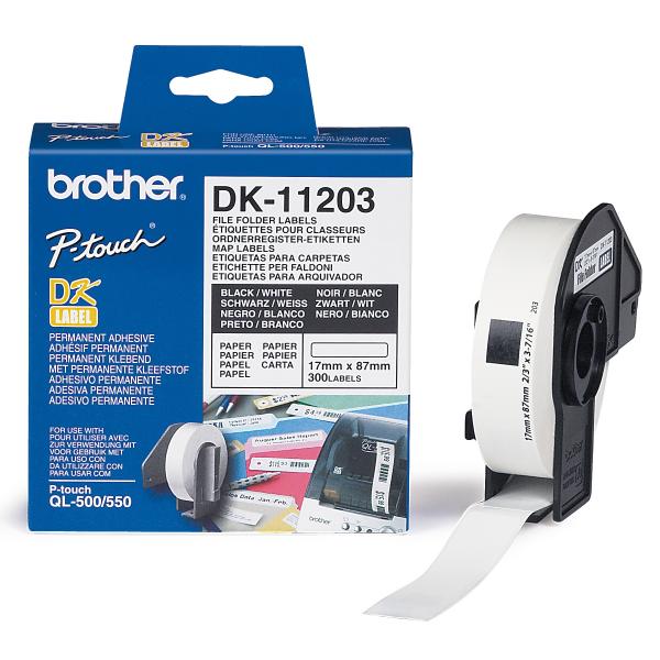 ЛЕНТА ЗА ЕТИКЕТНИ ПРИНТЕРИ BROTHER ТИП QL - FILE FOLDER - 17 mm x 8,7 mm x 300 - PN DK-11203 (DK11203)