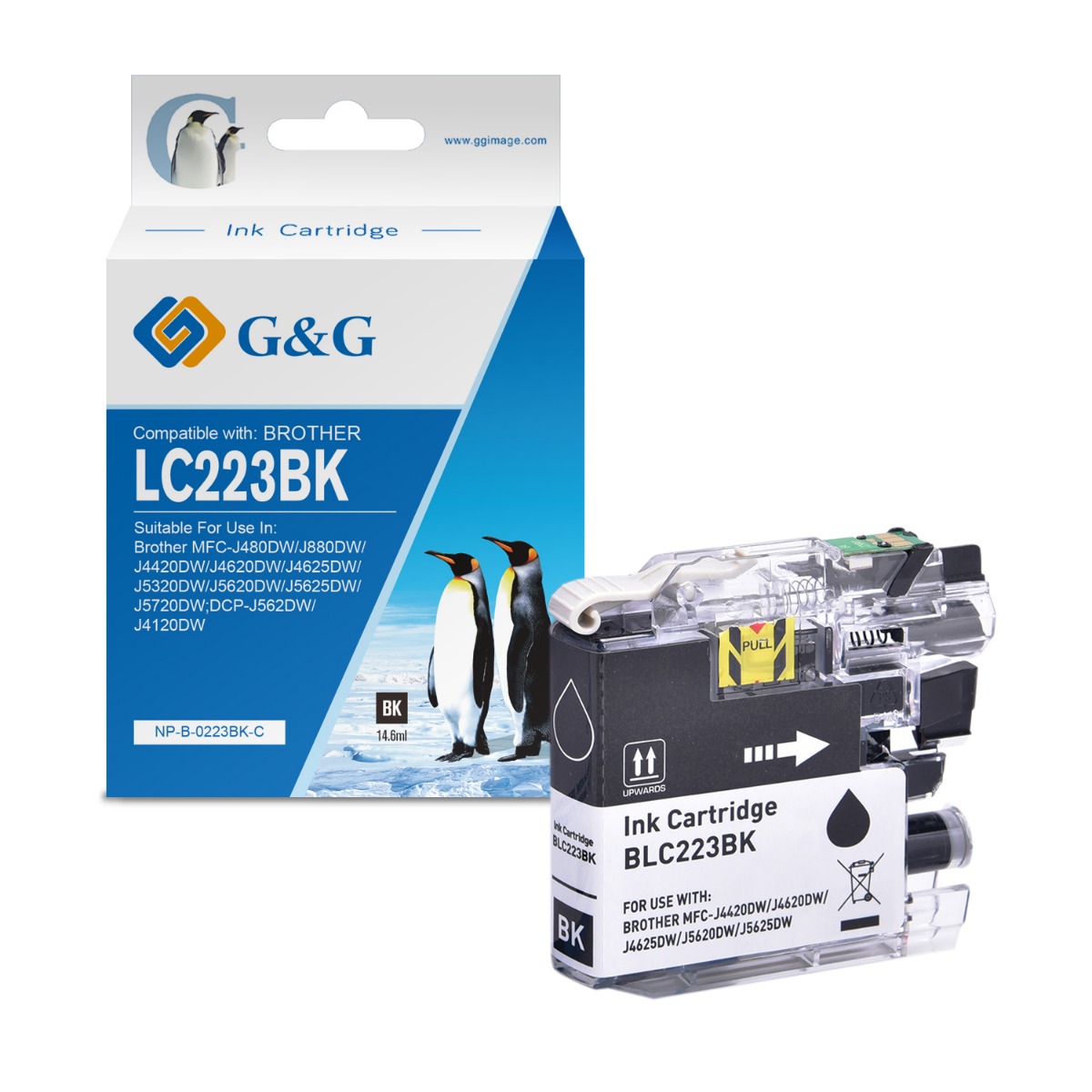 ГЛАВА ЗА BROTHER MFC J4420DW/J4620DW/J4625DW/J5320DW/J5620DW/J5625DW/J5720DW/DCP J4120DW - Black - LC223BK (LC-223BK) - PN NP-B-0223BK - G&G
