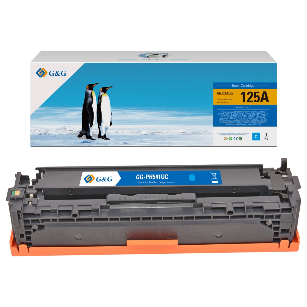 УНИВЕРСАЛНА КАСЕТА ЗА HP Color LaserJet CB541A/CE321A/CF211A/CANON CRG-716C (CRG716C)/CRG-731C (CRG731C) - Cyan - PN NT-PH541UC - G&G