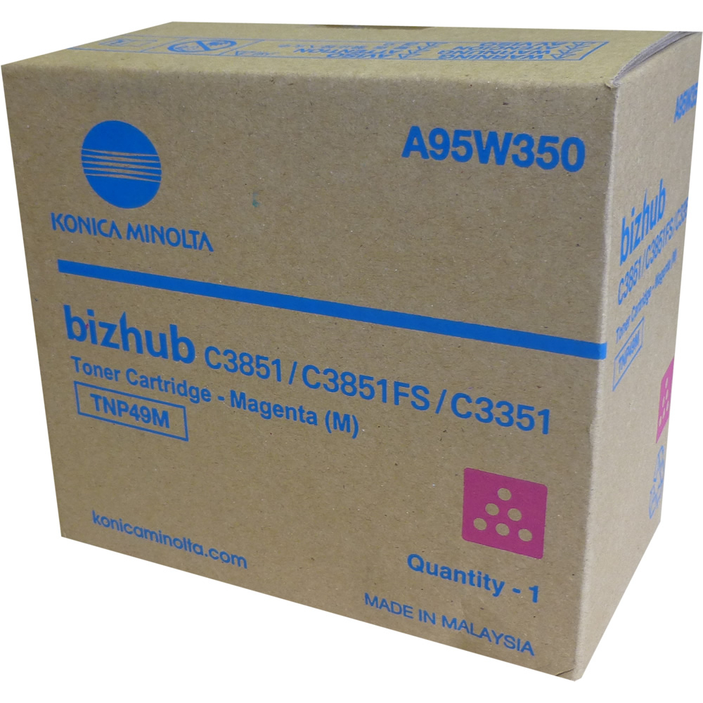 Тонер касета за Konica Minolta bizhub C3851/C3851FS/C3351 - Toner - TNP49M (TNP-49M) / A95W350 - Magenta - PN A95W350