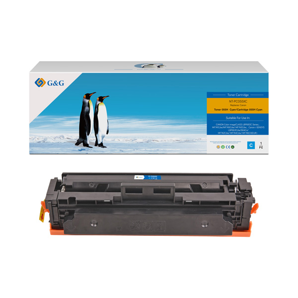 КАСЕТА ЗА CANON i-SENSYS LBP662/LBP663/MF740/MF741 - HIGH CAPACITY - 3019C002AA - CRG-055HC (CRG055HC) - Cyan - WITHOUT CHIP / БЕЗ ЧИП - PN NT-PC055XC - G&G