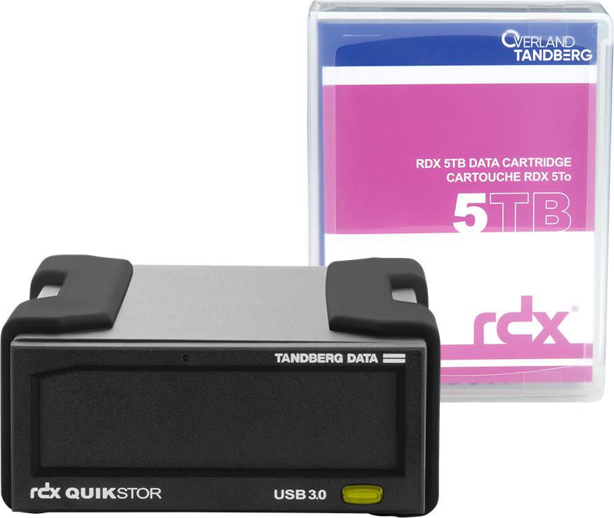 Комплект външен диск Tandberg Data RDX с 5TB касета, черен, USB3+ PN 8882-RDX