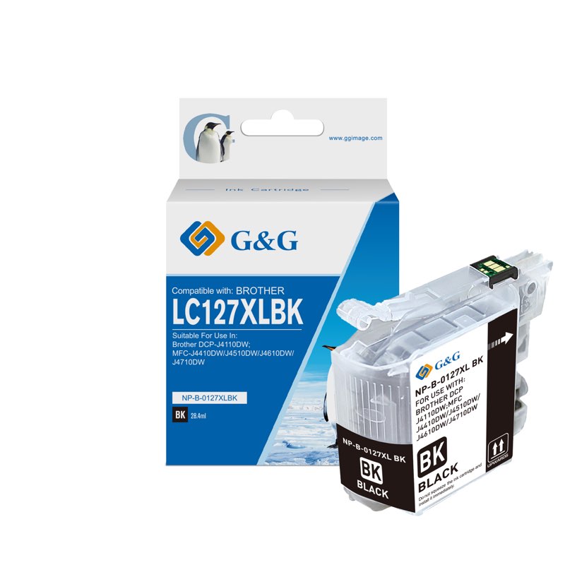 ГЛАВА ЗА BROTHER DCP J4110DW/MFC J4410DW/J4510DW/J4610DW/J4710DW - HIGH CAPACITY - Black - LC127XLBK (LC-127XLBK) - PN NP-B-0127XLBK - G&G