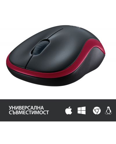 МИШКА LOGITECH M185 - Wireless / Безжична - Red - PN 910-002240