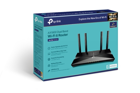 РУТЕР TP-LINK ARCHER AX20 - Black - PN ARCHER AX20