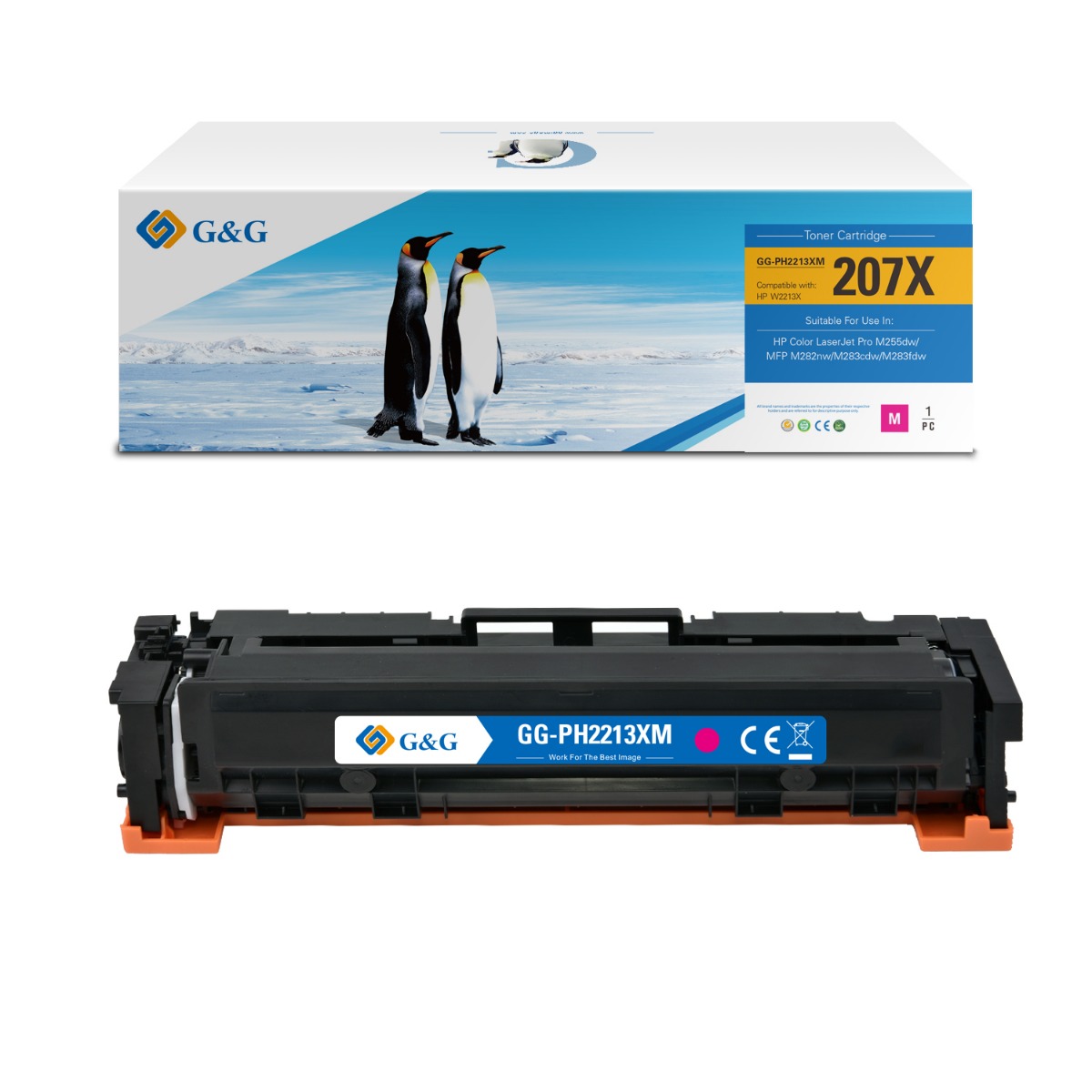 КАСЕТА ЗА HP Color Laserjet PRO M255dw/MFP M282nw/M283cdw/M283fdw - HIGH CAPACITY - /207X/ - Magenta - W2213X - PN NT-PH2213XM - G&G