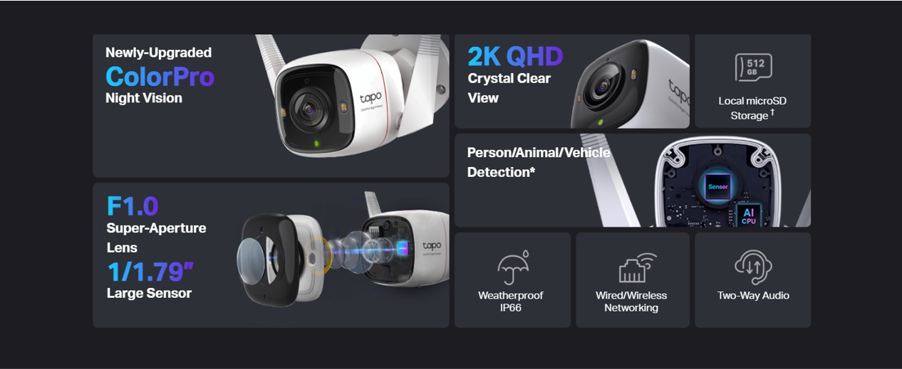 Камера за видеонаблюдение TP-LINK Surveillance camera C325WB / Tapo C325WB - White - PN Tapo C325WB