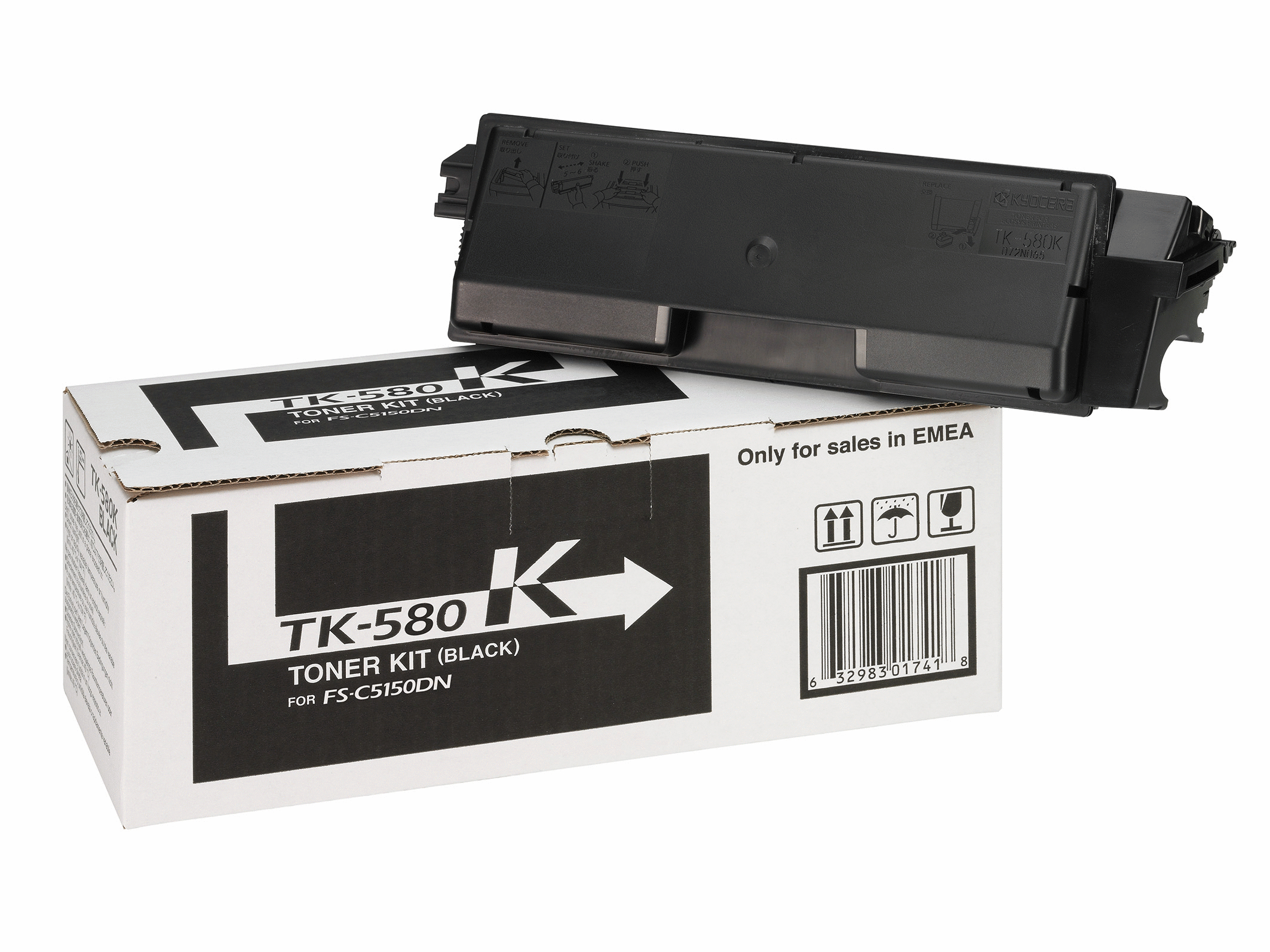 Тонер касета за Kyocera FS-C5150DN/ECOSYS P6021cdn - Toner - TK-580K (TK580K) / 1T02KT0NL0 - Black - PN 1T02KT0NL0