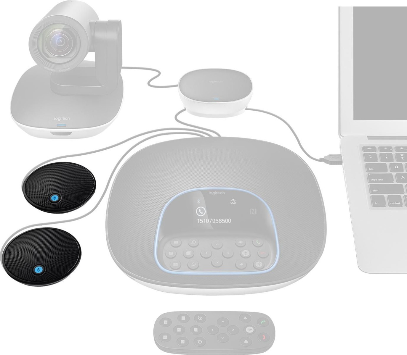 Разширителни микрофони 2 броя Logitech Loudspeakers Group Expansion / 989-000171 Black - PN 989-000171