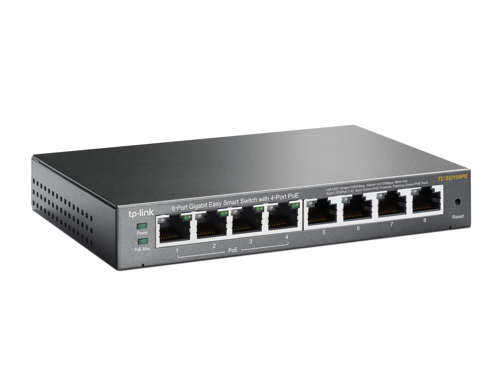 Суич TP-LINK Switch TL-SG108PE / TL-SG108PE - White - PN TL-SG108PE