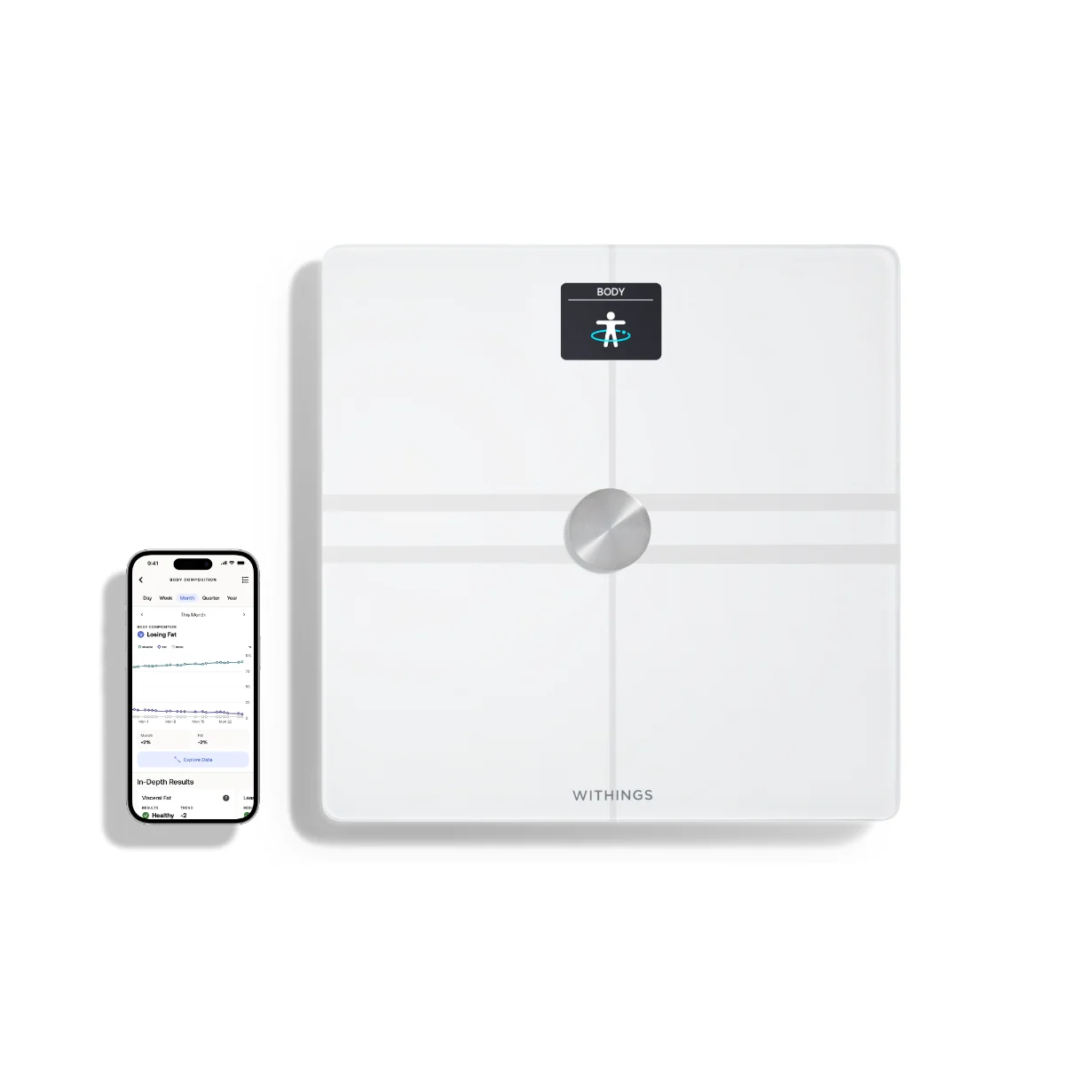 Смарт кантар Withings Body Comp 7.11 cm (2.8") - PN WBS12-WHITE-ALL-INTER