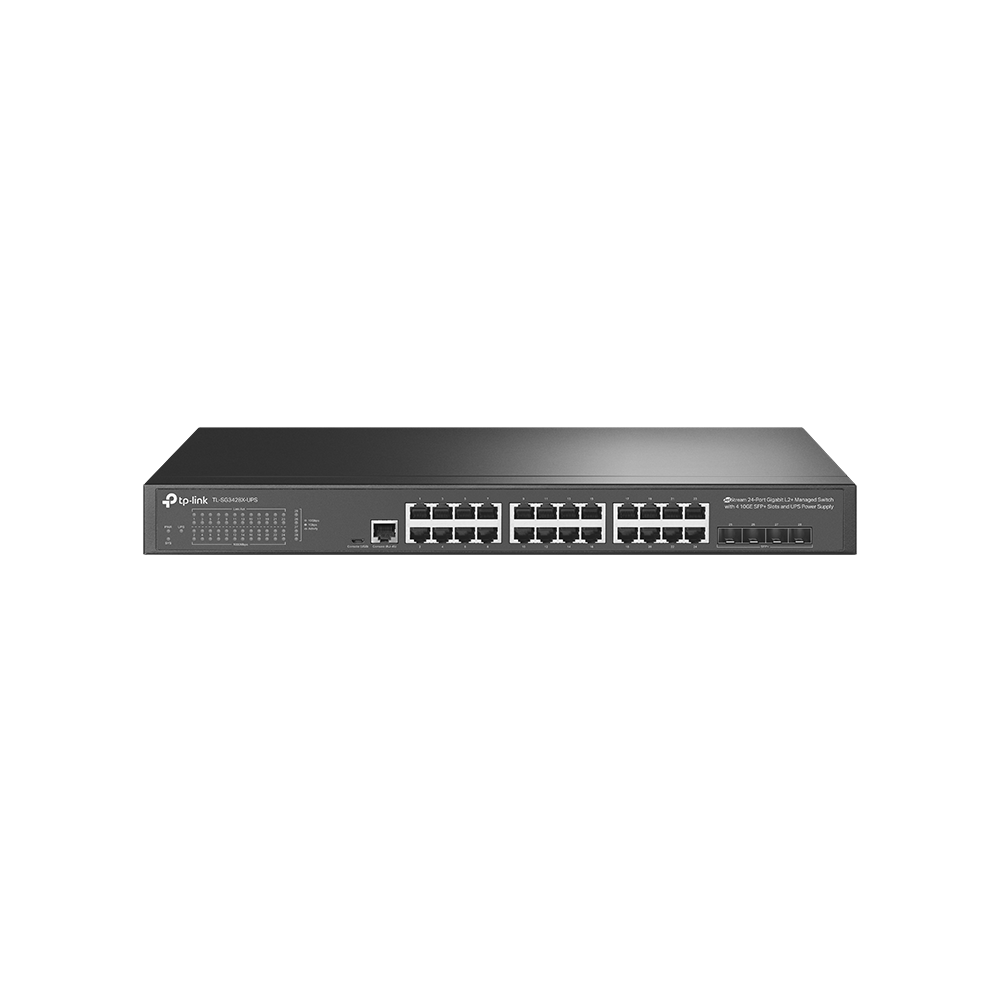 Суич TP-LINK Switch SG3428X-UPS / TL-SG3428X-UPS - Black - PN TL-SG3428X-UPS