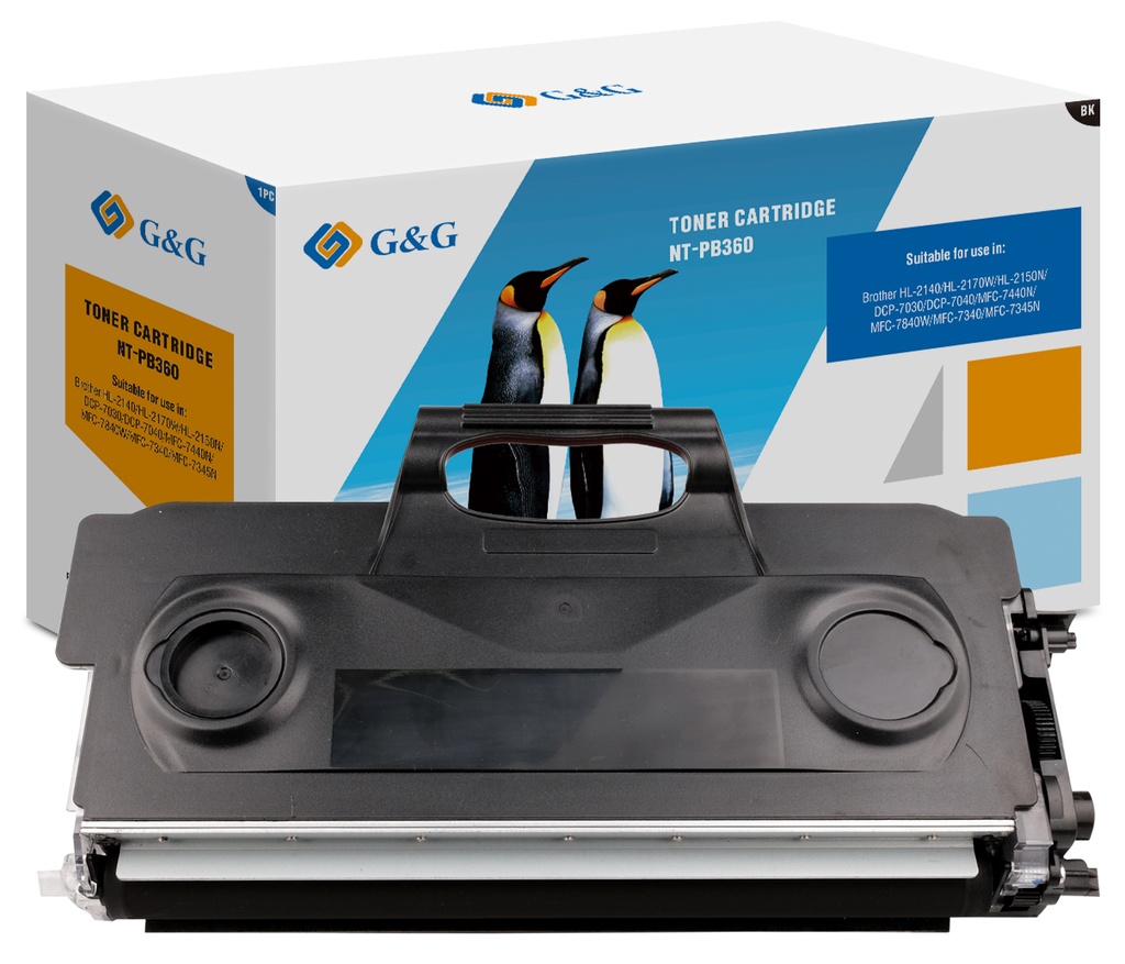 УНИВЕРСАЛНА КАСЕТА ЗА BROTHER HL 2140/2150N/2170W/2100 Series/MFC 7440/7840 - TN2110 (TN-2110/) / TN2120 (TN-2120) - Black - PN NT-P0360J/NT-PB360 - G&G