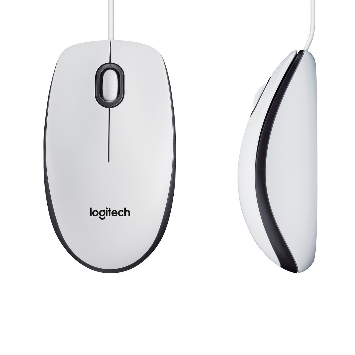 МИШКА LOGITECH M100 - Corded Mouse / Optical Tracking Sensor - Жична - White - PN 910-006764