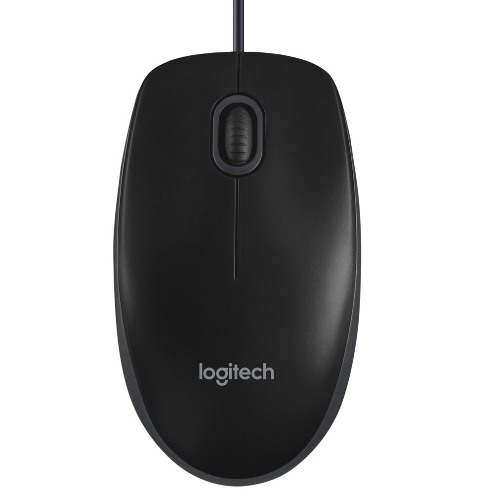 МИШКА LOGITECH B100 - Optical USB Mouse for Business, USB Type-A - Жична - Black - PN 910-003357