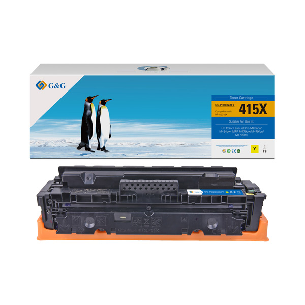 КАСЕТА ЗА HP Color Laserjet PRO M454dn/M454dw/MFP M479dw/M479fdn/M479fdw - HIGH CAPACITY - WITH CHIP / С ЧИП - Yellow -  /415X/ - W2032X - PN NT-PH2032XY - G&G