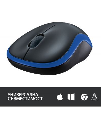 МИШКА LOGITECH M185B - Wireless / Безжична - Blue Black - PN 910-002239