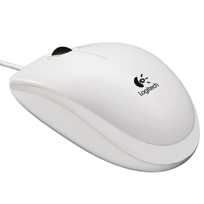 МИШКА LOGITECH B100 - Optical USB Mouse, USB Type-A - Жична - White - PN 910-003360