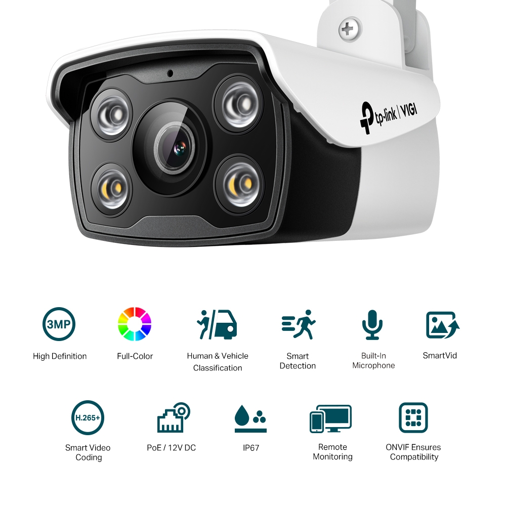 Камера за видеонаблюдение TP-LINK Surveillance camera C330 6mm / VIGI C330(6MM) - White/Black - PN VIGI C330(6MM)