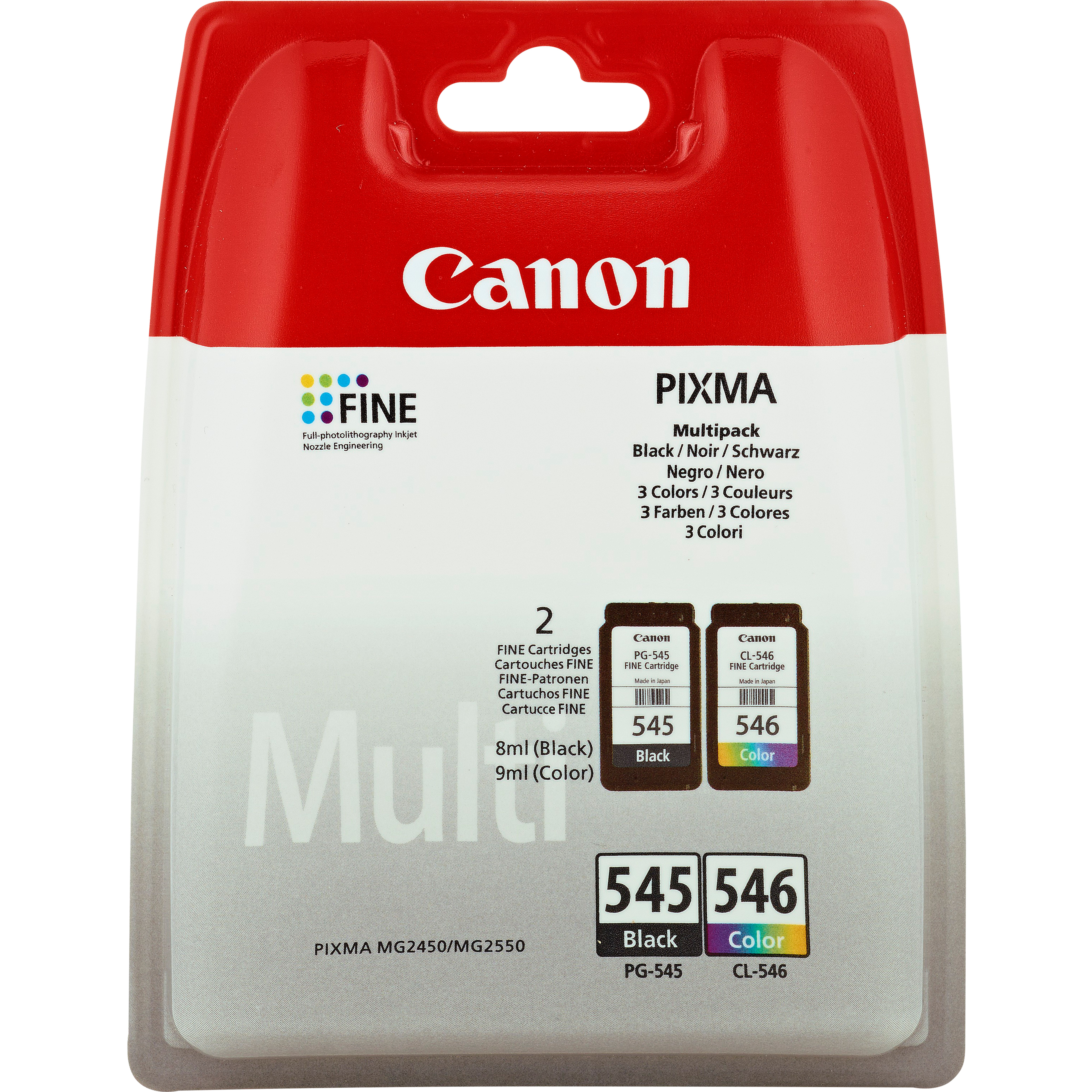 Комплект 2 глави за Canon Pixma IP2800/MG2400/MG2500 Series - Ink - PG545 (PG-545) / CL546 (CL-546) / 8287B005 - BK/C/M/Y - Multipack in Blister - PN 8287B005