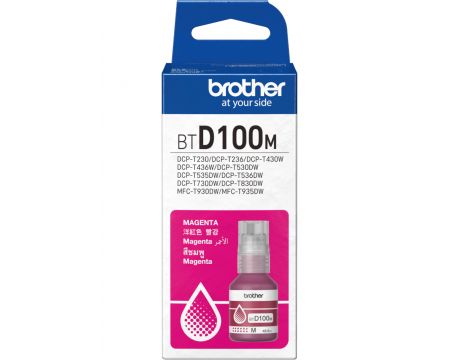 БУТИЛКА МАСТИЛО ЗА BROTHER MFC-T930DW/DCP-T830DW/DCP-T730DW/DCP-T530DW/DCP-T430W/DCP-T230 - Ink Bottle - Magenta - PN BTD100M (BT-D100M)