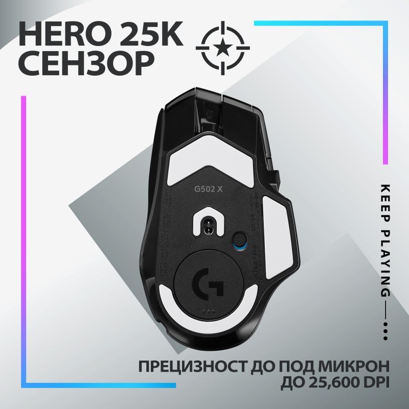 ГЕЙМЪРСКА МИШКА LOGITECH G502X Plus - Wireless - Black - PN 910-006162