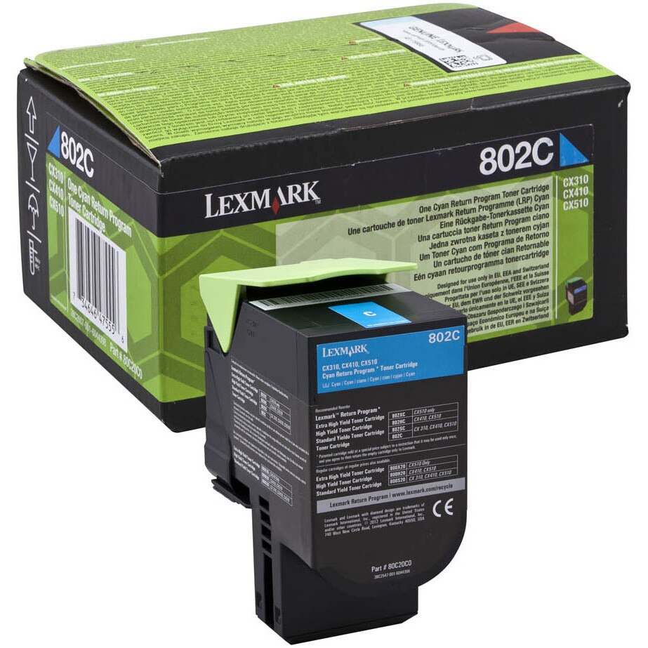 КАСЕТА ЗА LEXMARK CX310/CX410/CX510 - Cyan - Return program cartridge - /802C/ - PN 80C20C0