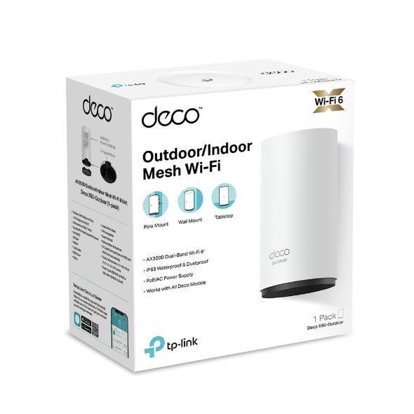 Безжична Wi-Fi система TP-LINK Mesh-WLAN-System X50 Outdoor / DECOX50OUTDOOR1P - White - PN DECOX50OUTDOOR1P