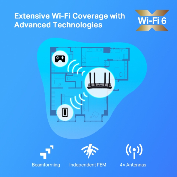 РУТЕР TP-LINK ARCHER AX20 - Black - PN ARCHER AX20