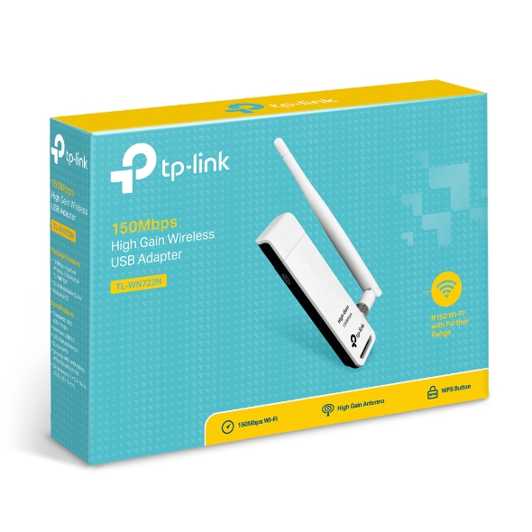 АДАПТЕР TP-LINK WN722N - USB 2.0 - 802.11b/g/n- PN TPLWN722N