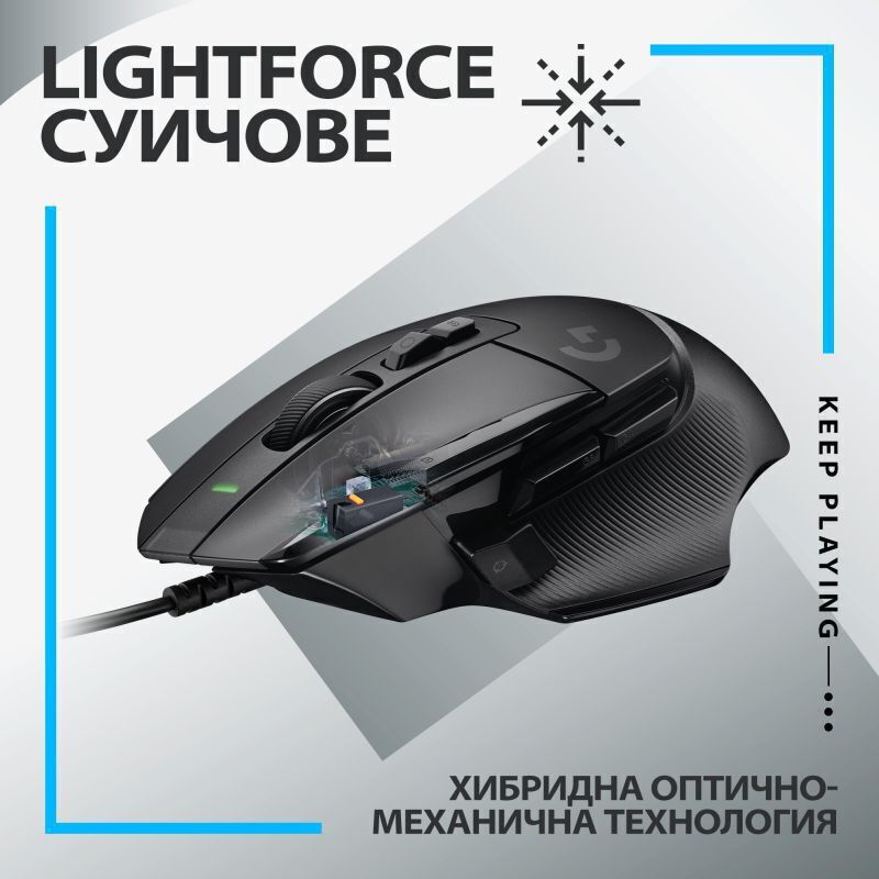 ГЕЙМЪРСКА МИШКА LOGITECH G502X USB - Black - PN 910-006138
