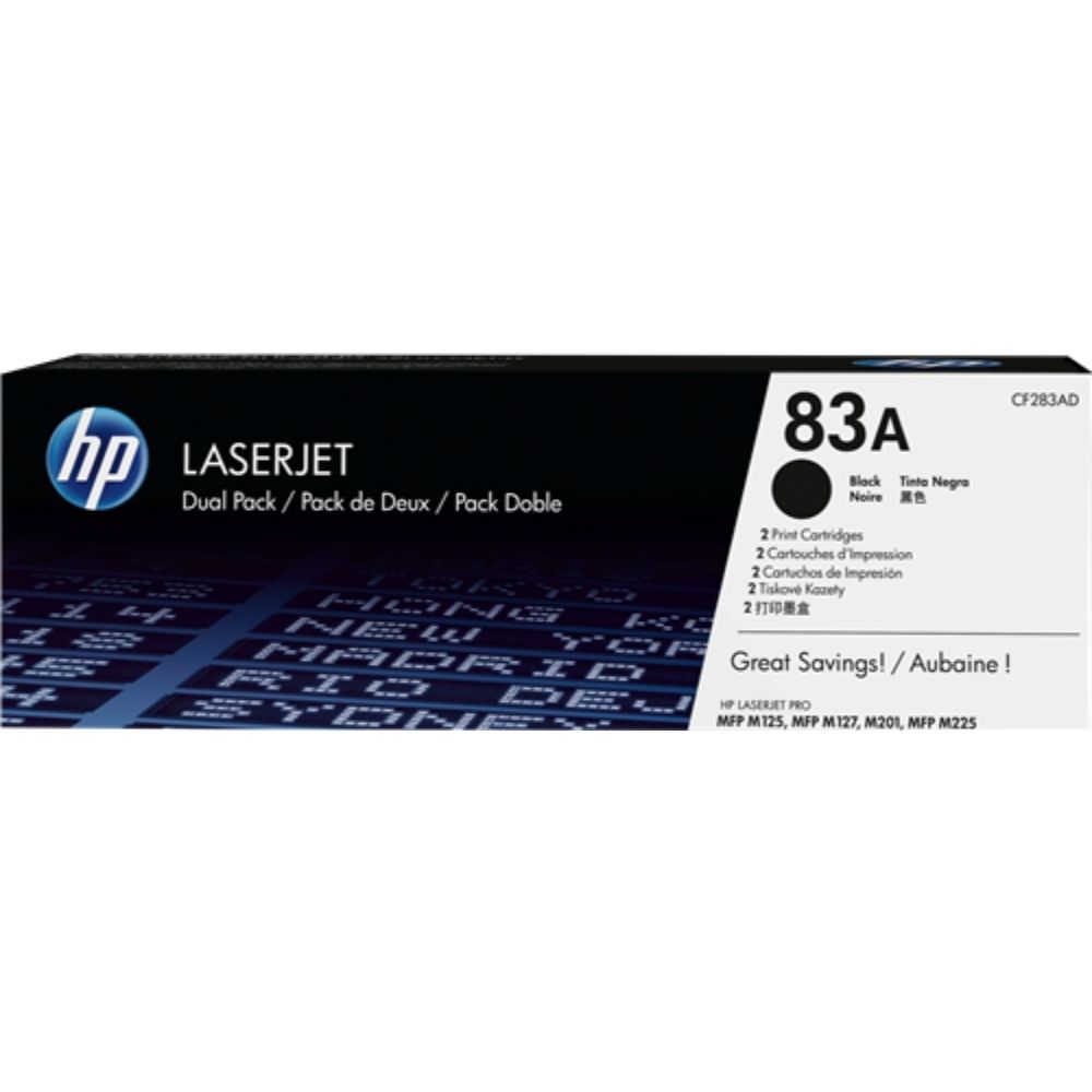КОМПЛЕКТ 2 КАСЕТИ ЗА HP Laserjet Pro M201/MFP M125/MFP M127/MFP M225 series - Black - TWIN PACK - /83A/ - PN CF283AD
