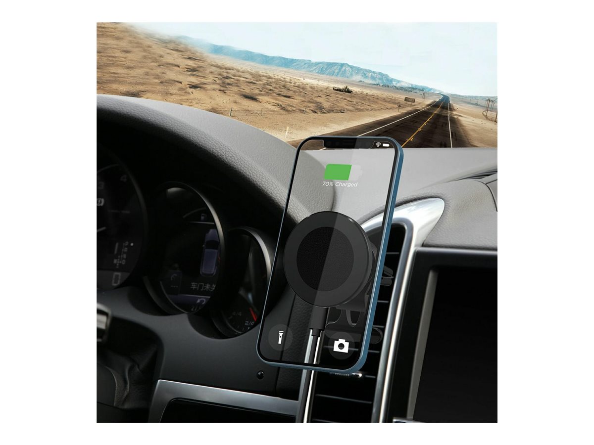 ЗАРЯДНО ЗА АВТОМОБИЛ eSTUFF Magnetic, Wireless - Black - PN ES638130