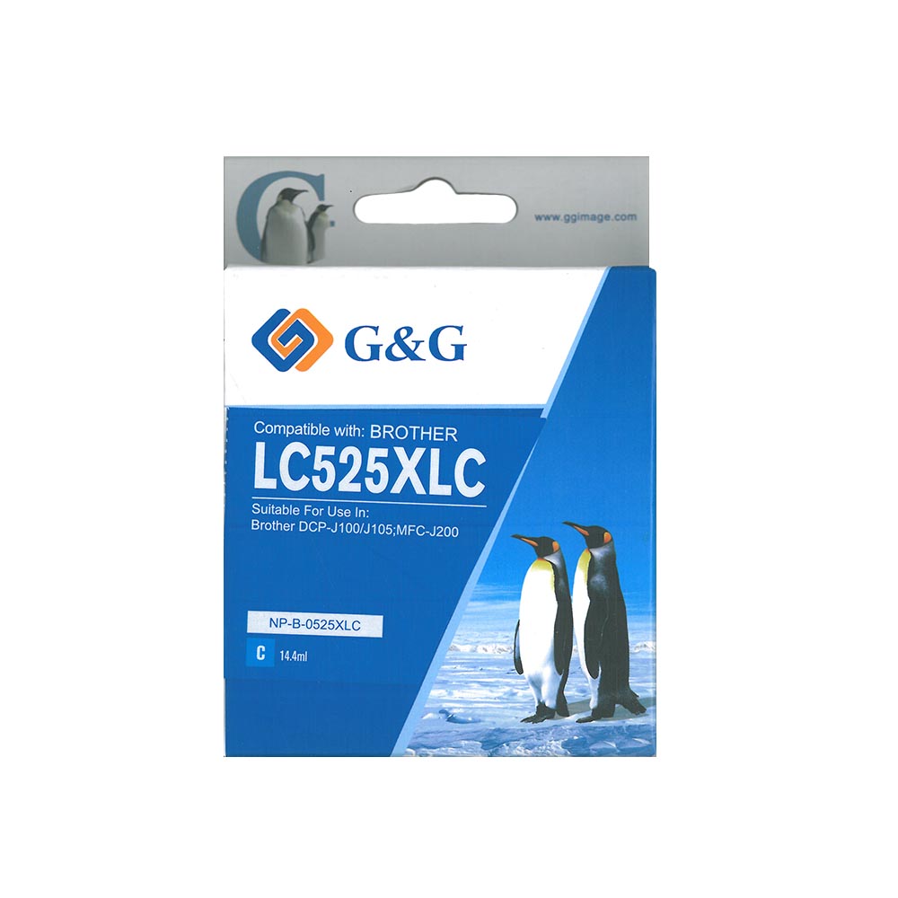 ГЛАВА ЗА BROTHER DCP J100/J105/MFC J200 - Cyan - HIGH CAPACITY - LC525XLC (LC-525XLC) - PN NP-B-0525XLC - G&G