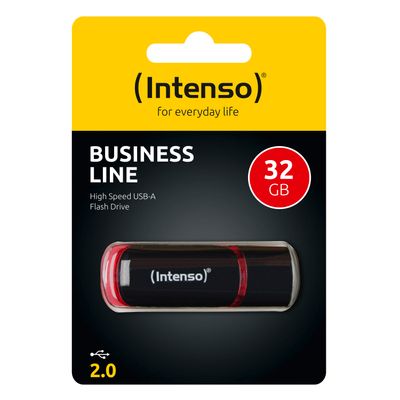 ФЛАШ ПАМЕТ Intenso USB flash drive Business Line - USB 2.0 Gen 1 - 32GB - Black/Red - PN 3511480