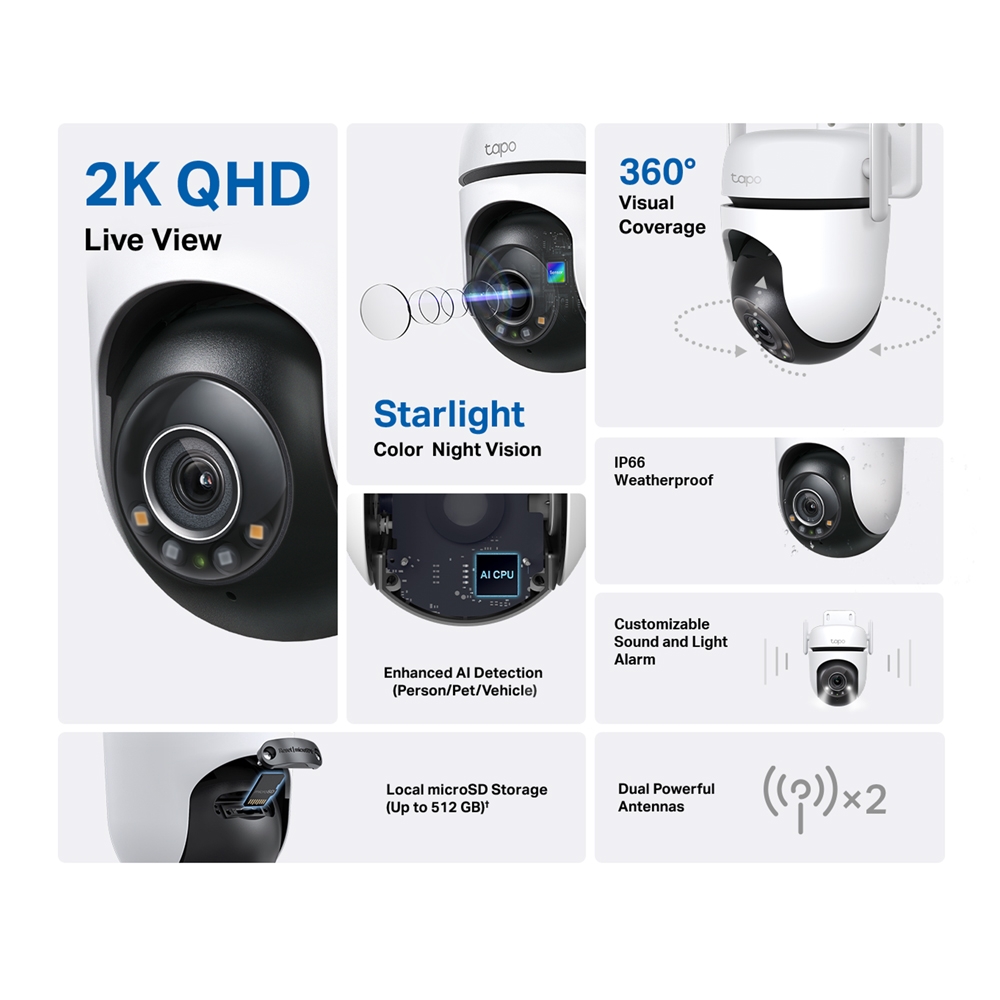 Камера за видеонаблюдение TP-LINK Surveillance camera C520WS / Tapo C520WS - White - PN Tapo C520WS